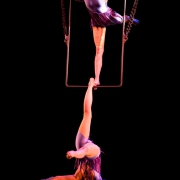 photo of NECCA's founders performing on aerial rectangle