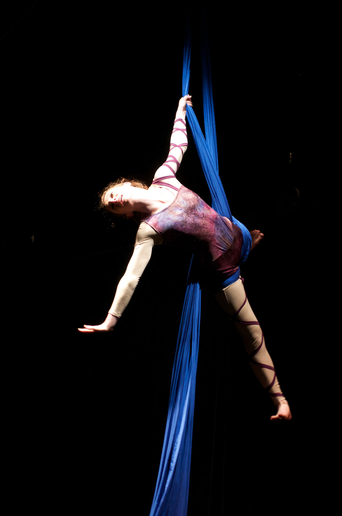 a performer on aerial silks